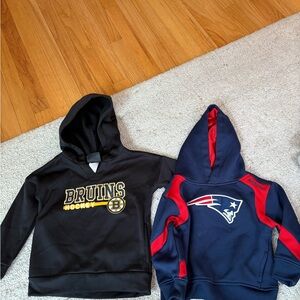 Kids Black Bruins Hockey Blue Patriots Hoodie